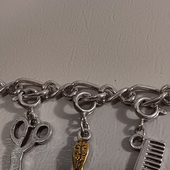 C Mania 6 Removable Charm Beauty Hairdresser Cosmetology Figaro Chain Bracelet - Picture 10 of 14